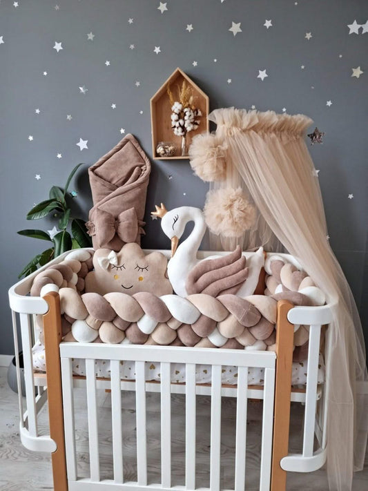 Personalized baby bedding set beige cappuchino - KariStudio