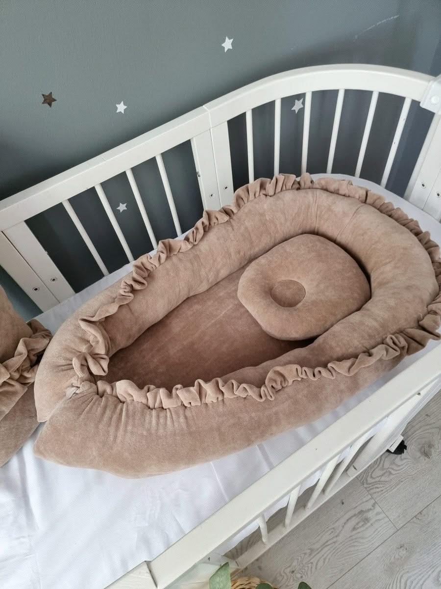 Personalized baby bedding set beige cappuchino - KariStudio