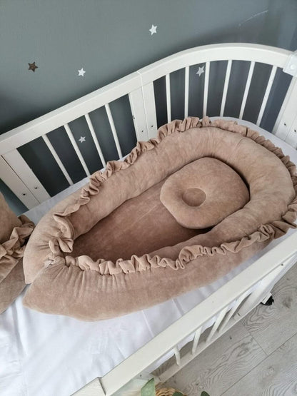 Personalized baby bedding set beige cappuchino - KariStudio
