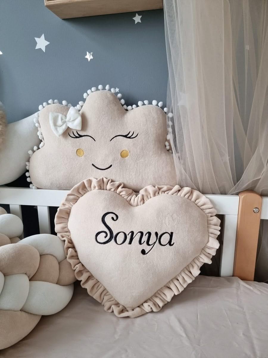 Personalized cot bumper set beige - KariStudio