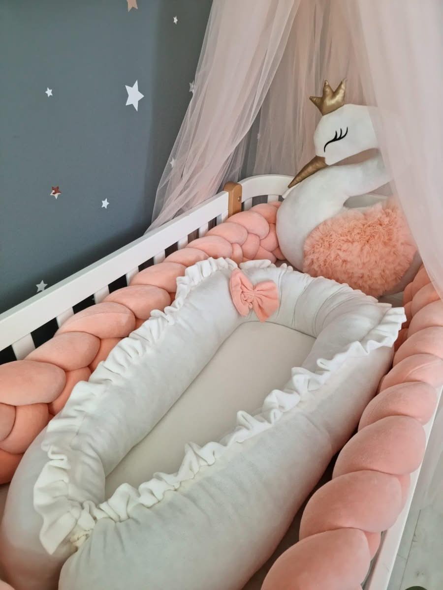 Personalized crib bumper set peach - KariStudio