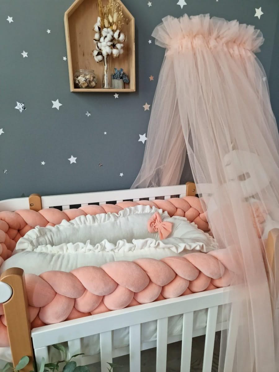 Personalized crib bumper set peach - KariStudio
