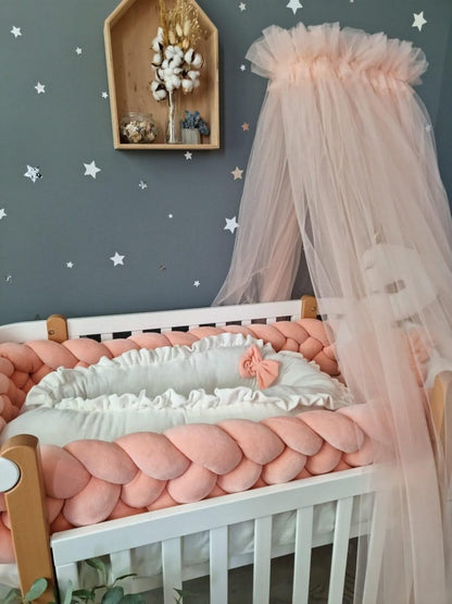 Personalized crib bumper set peach - KariStudio
