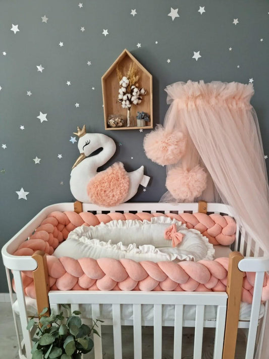 Personalized crib bumper set peach - KariStudio