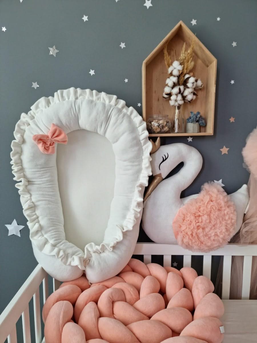 Personalized crib bumper set peach - KariStudio