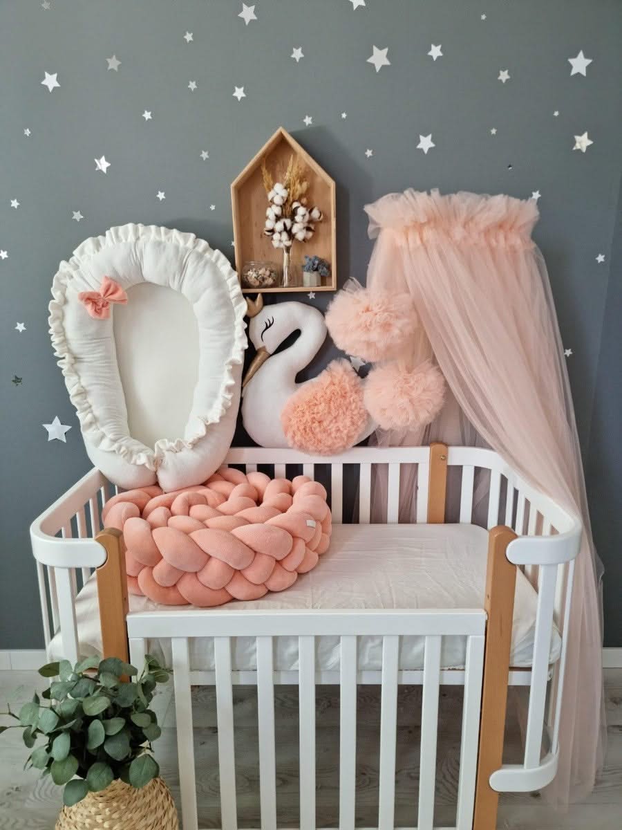 Personalized crib bumper set peach - KariStudio