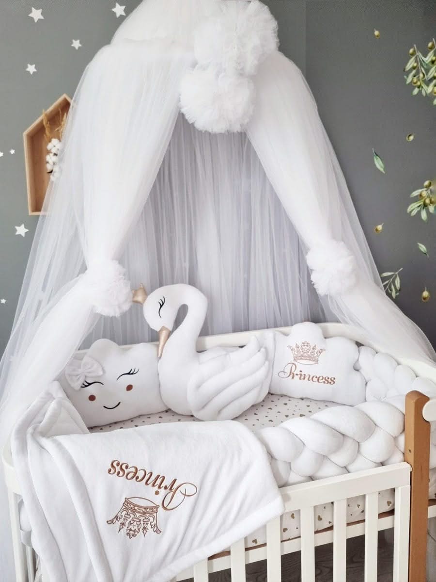 Personalized baby bedding set white - KariStudio