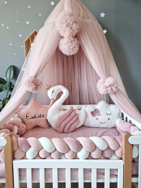 Personalized princess baby bedding set light blush - KariStudio