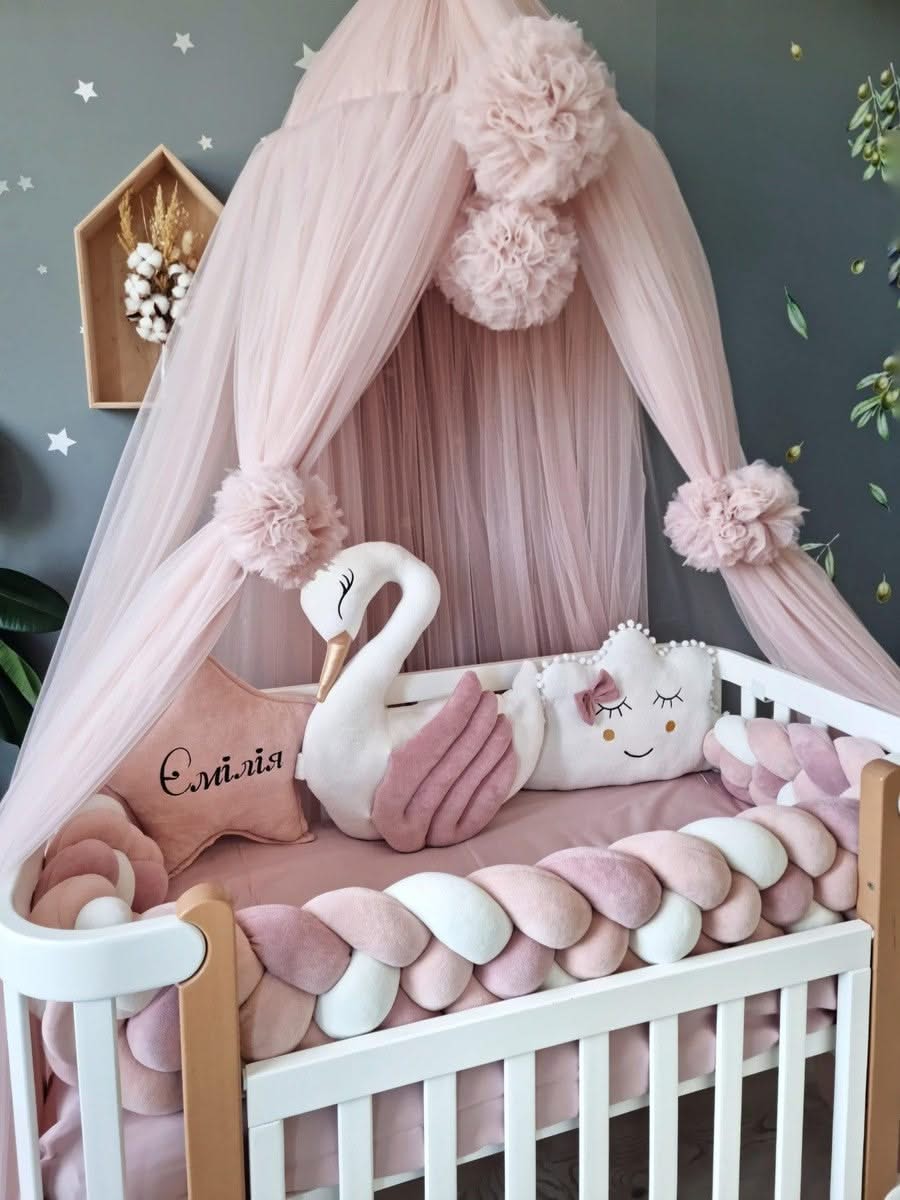 Personalized princess baby bedding set light blush - KariStudio