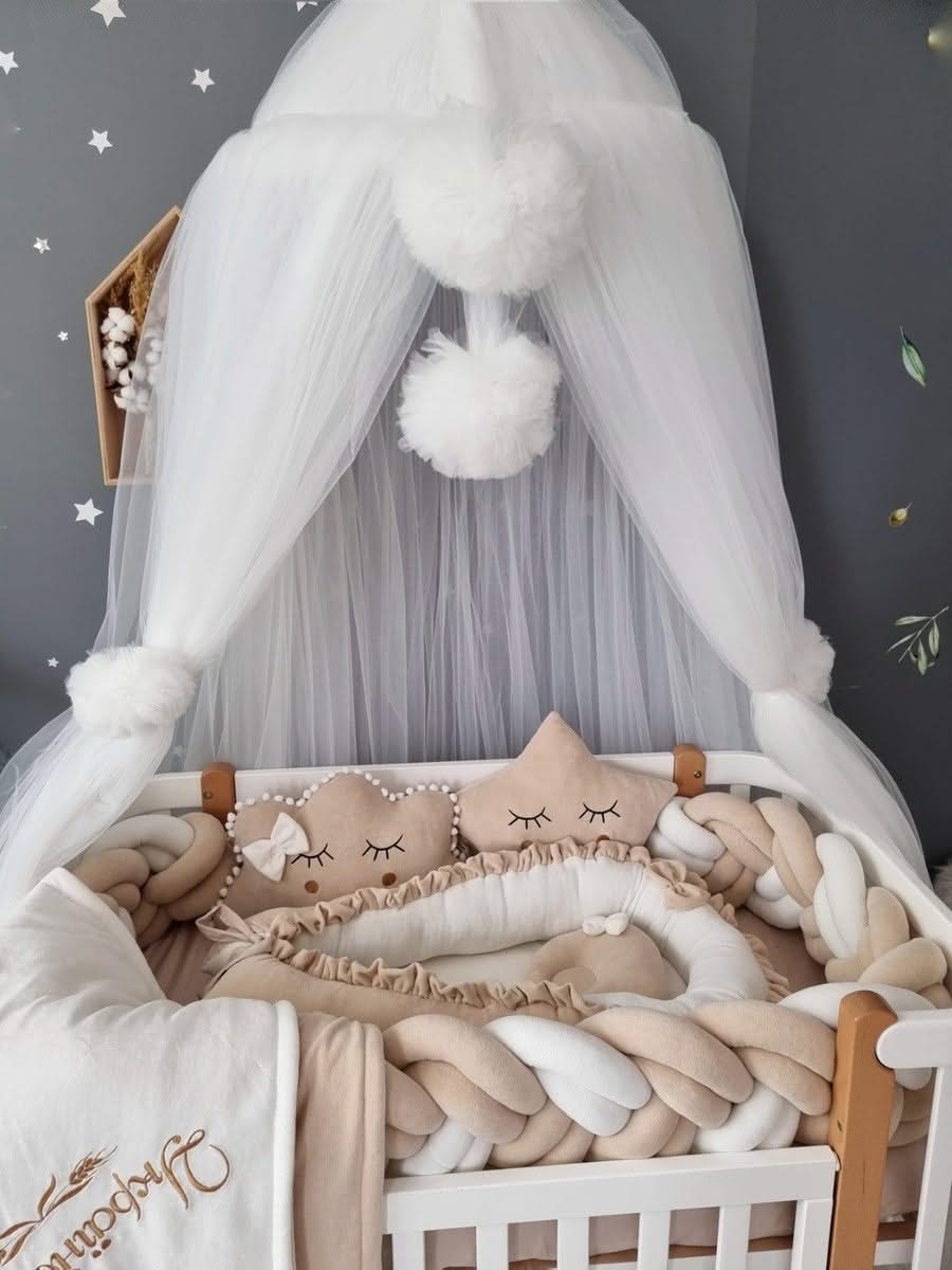 Personalized baby bedding set beige for boy or girl - KariStudio