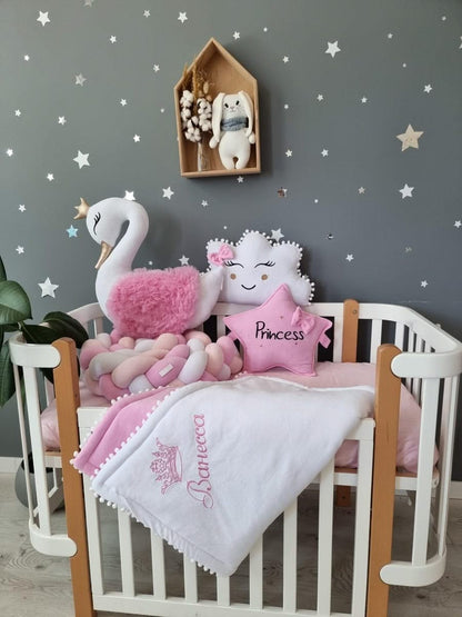 Personalized baby bedding set pink - KariStudio