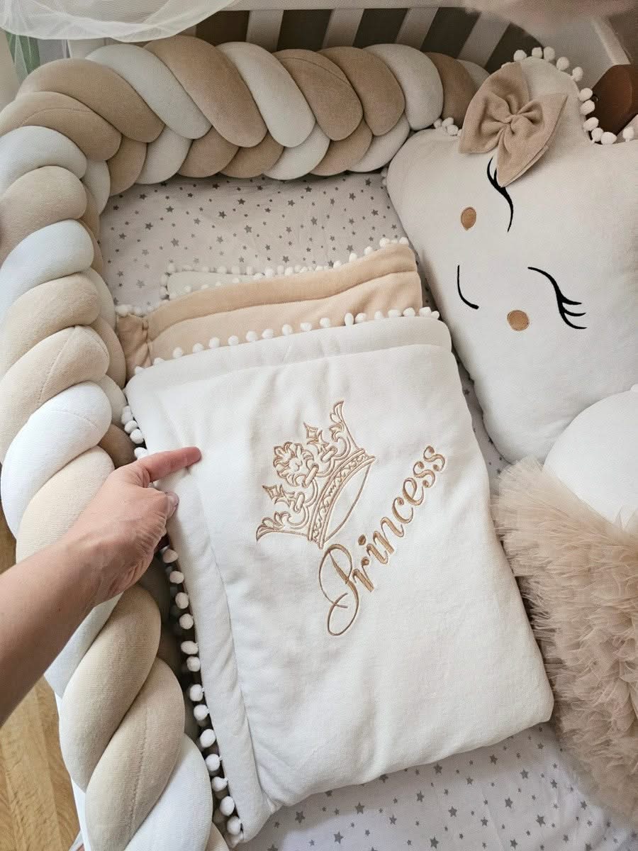 Personalized baby bedding set beige - KariStudio