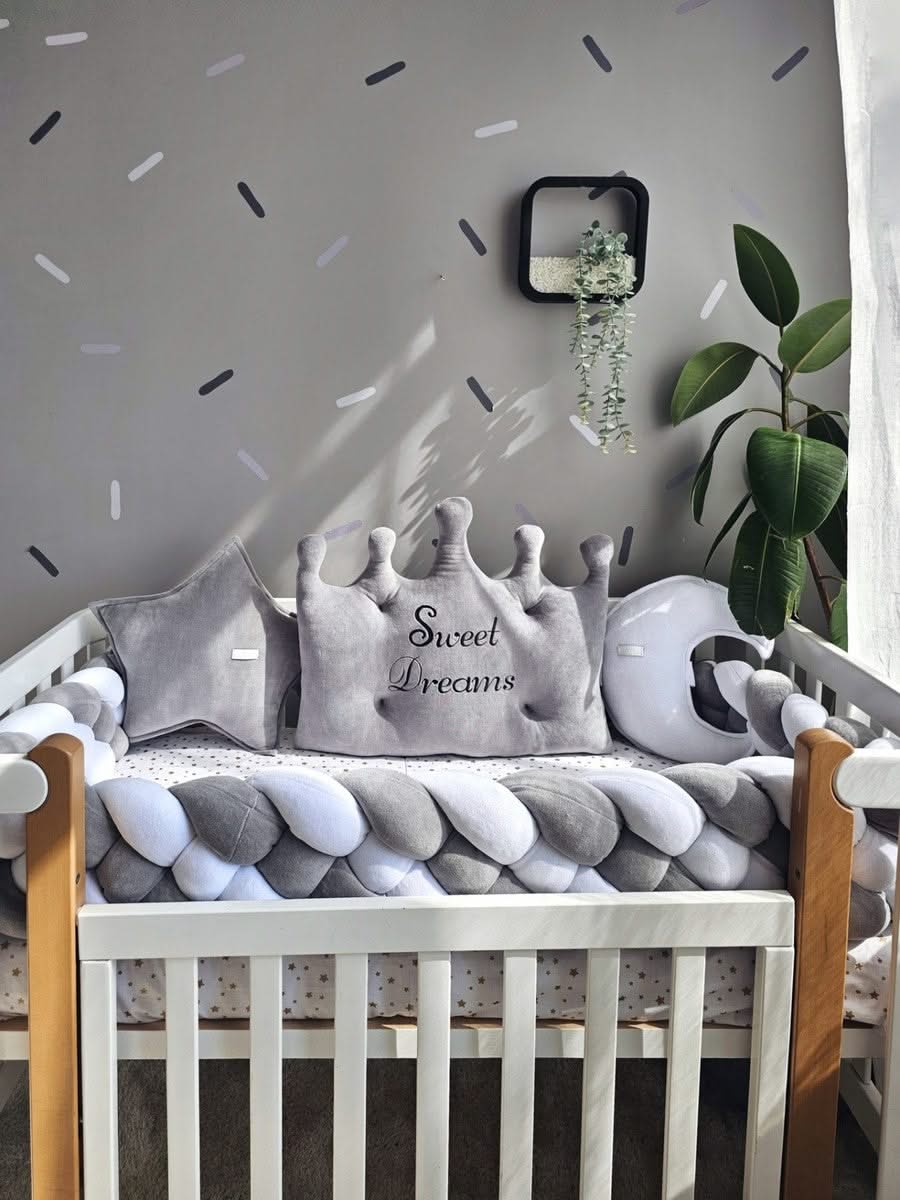 Baby boy crib bedding set gray with crib bumpers