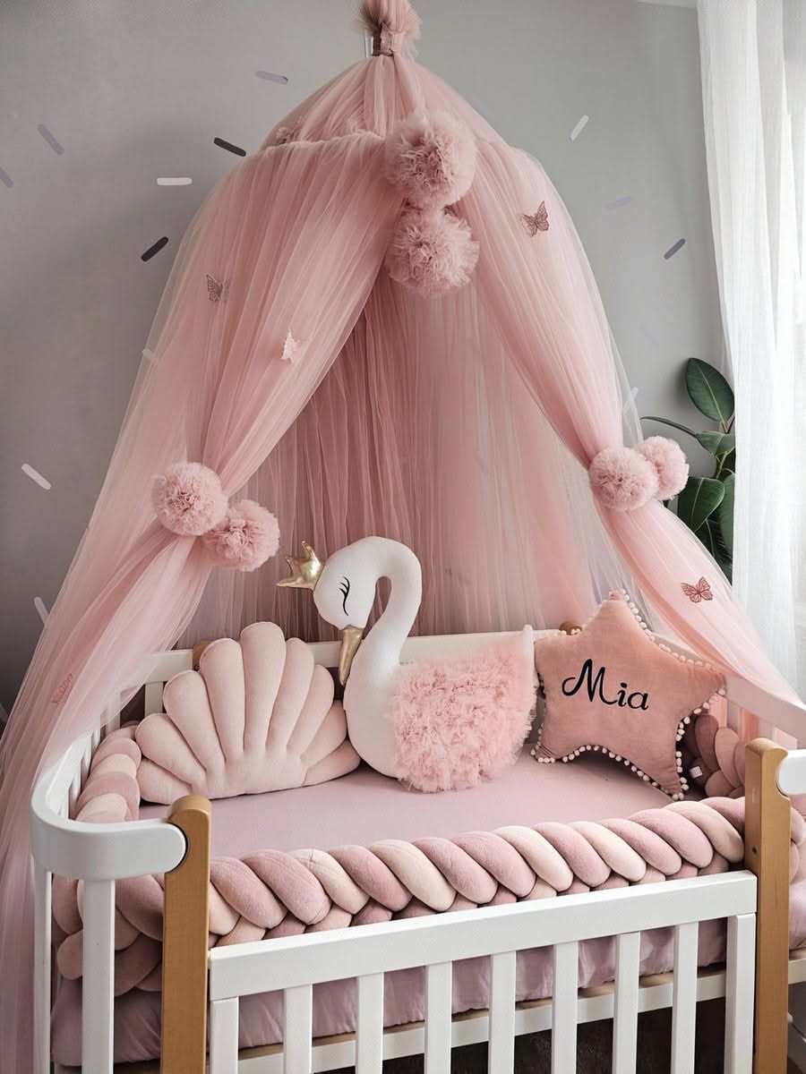 Luxury baby bedding with braided crib bumpers. KARI studio