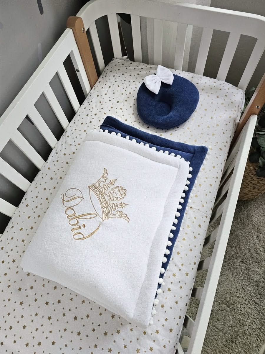 Baby bedding crib bumper set indigo. KARI studio