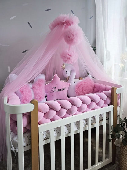 Baby bedding crib bumper set pink. KARI studio