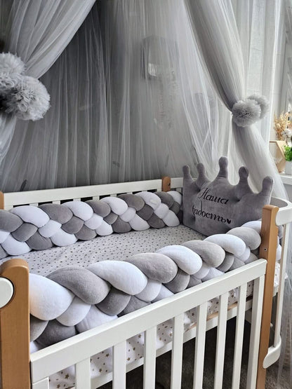 Baby bedding crib bumper set for boys gray. KARI studio