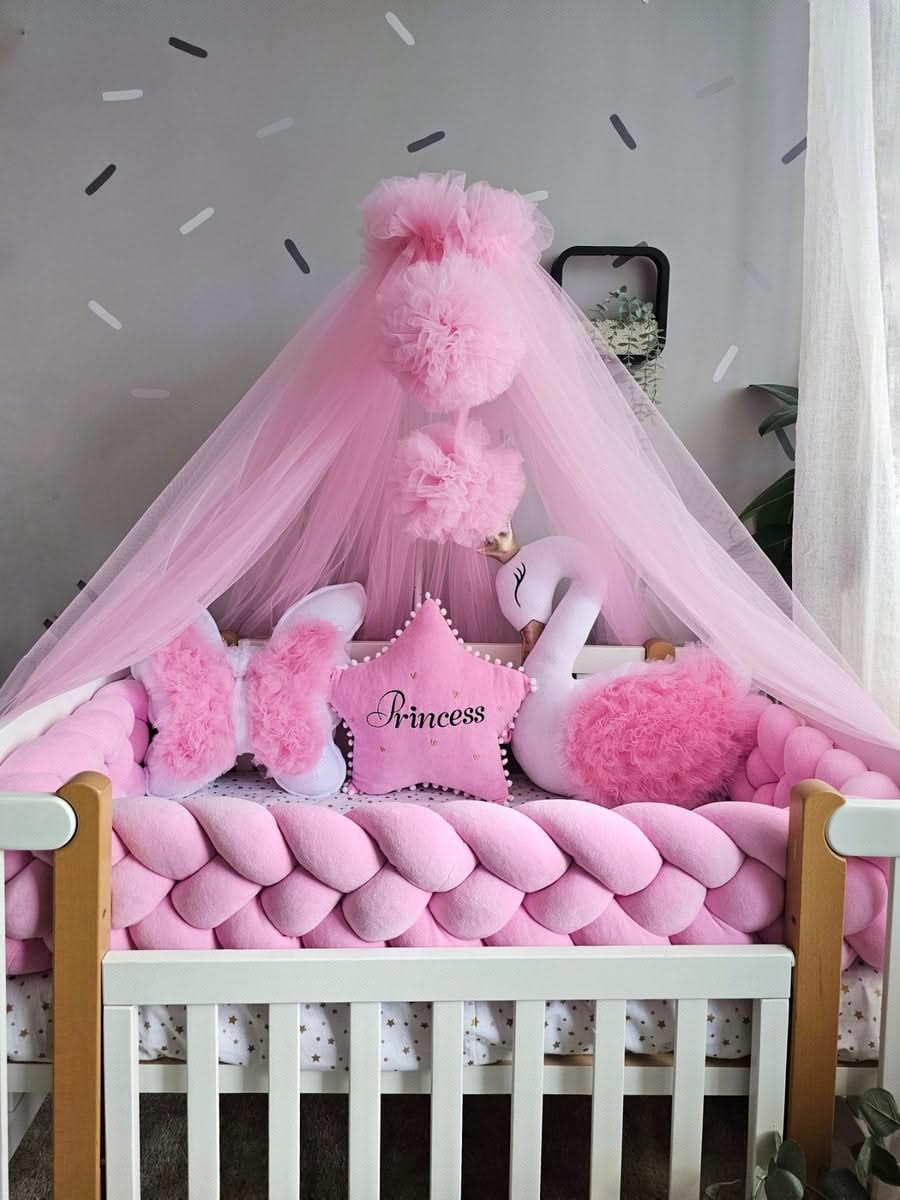 Baby bedding crib bumper set pink. KARI studio