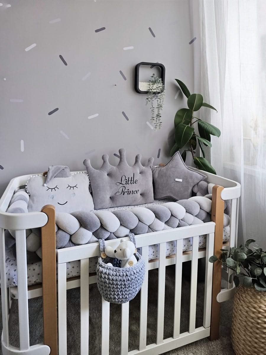 Baby boy bedding set gray for crib. KARI studio