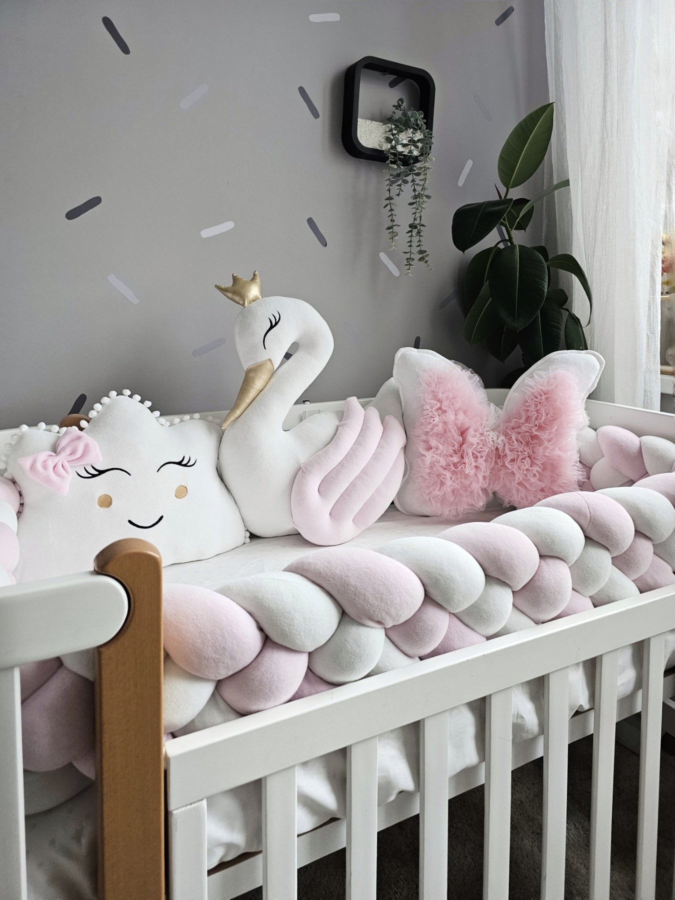 Baby girl crib bedding set light pink. KARI studio
