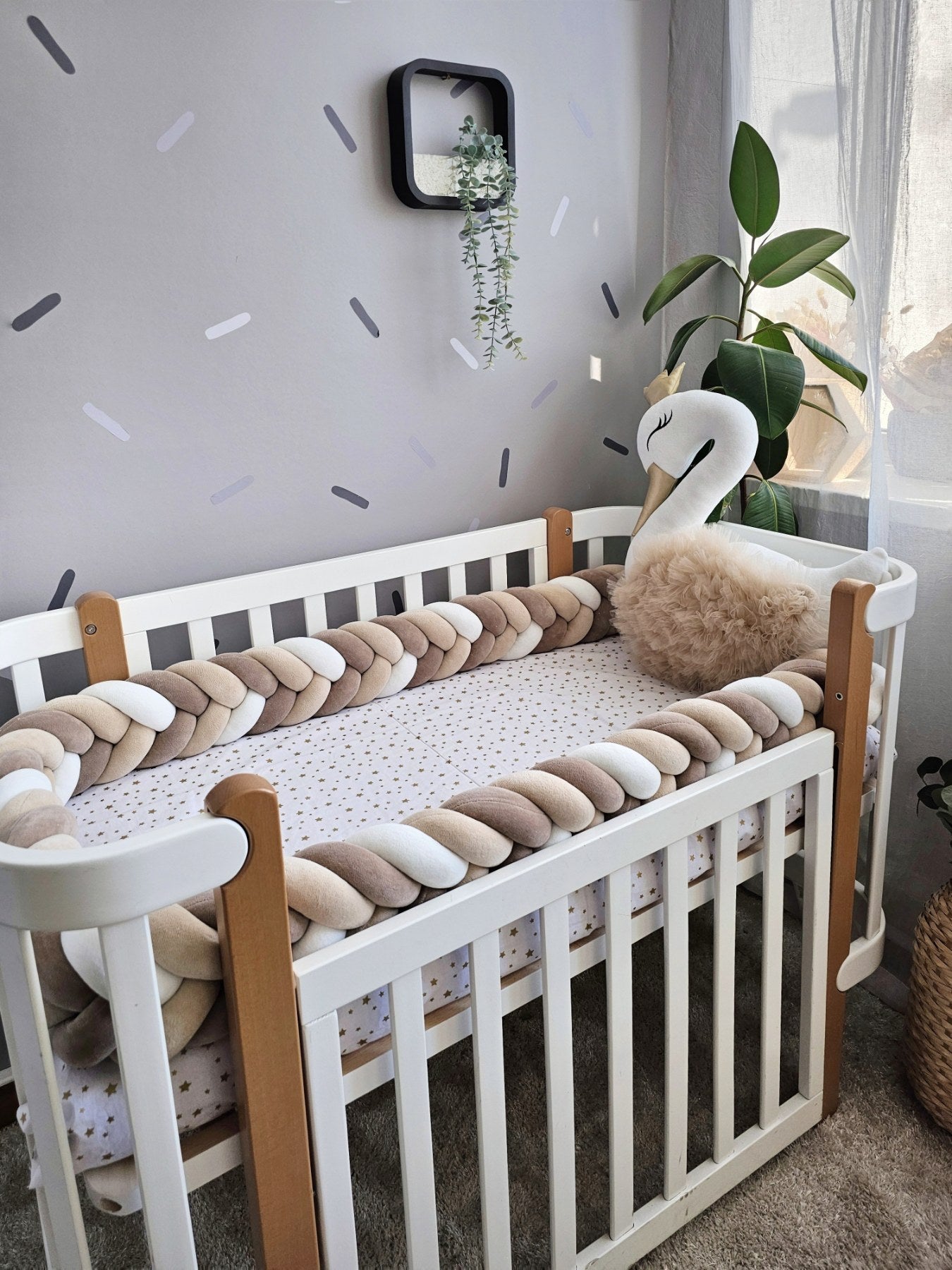 Gender neutral baby crib bedding set. KARI studio